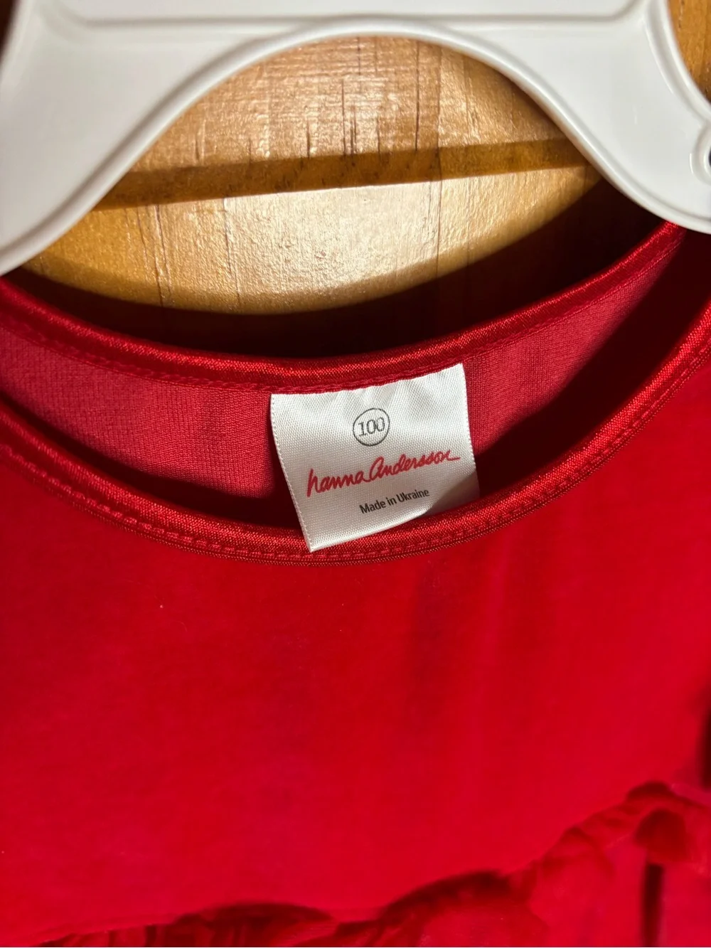 Hanna Andersson Red Velvet Ruffle Dress